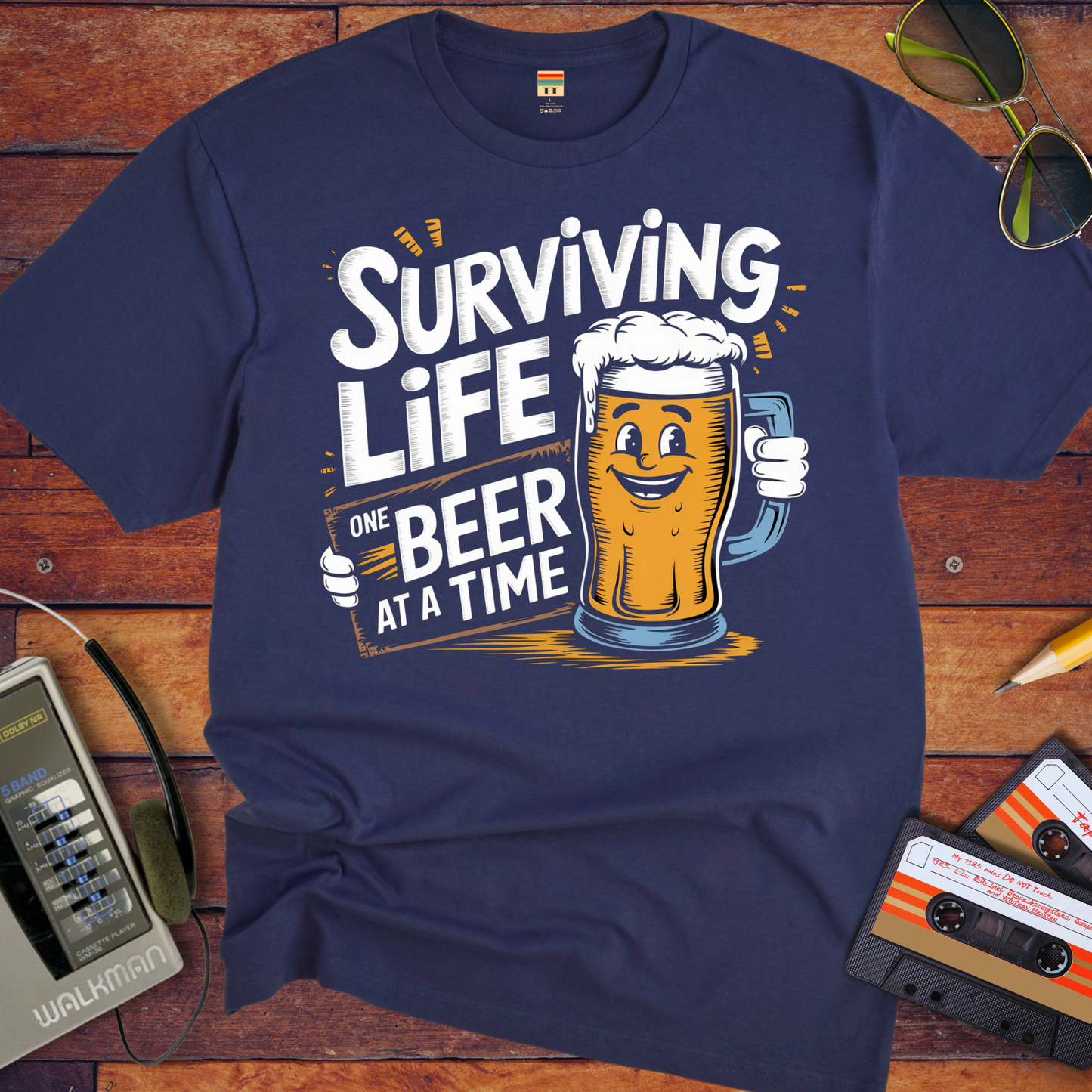 "Surviving life one beer at a time" T-Shirt