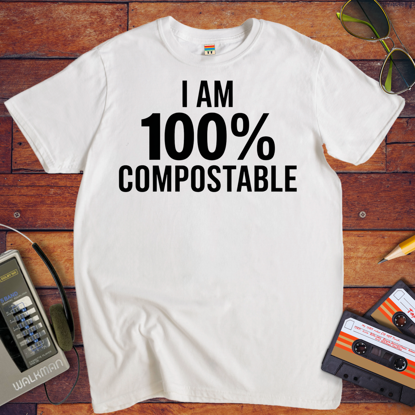 'I Am 100% Compostable' Funny T-Shirt