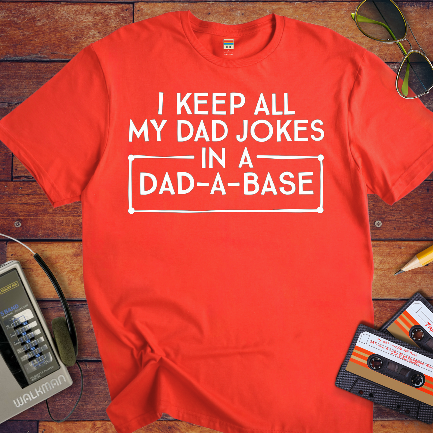 'I keep all my dad jokes' Funny T-Shirt