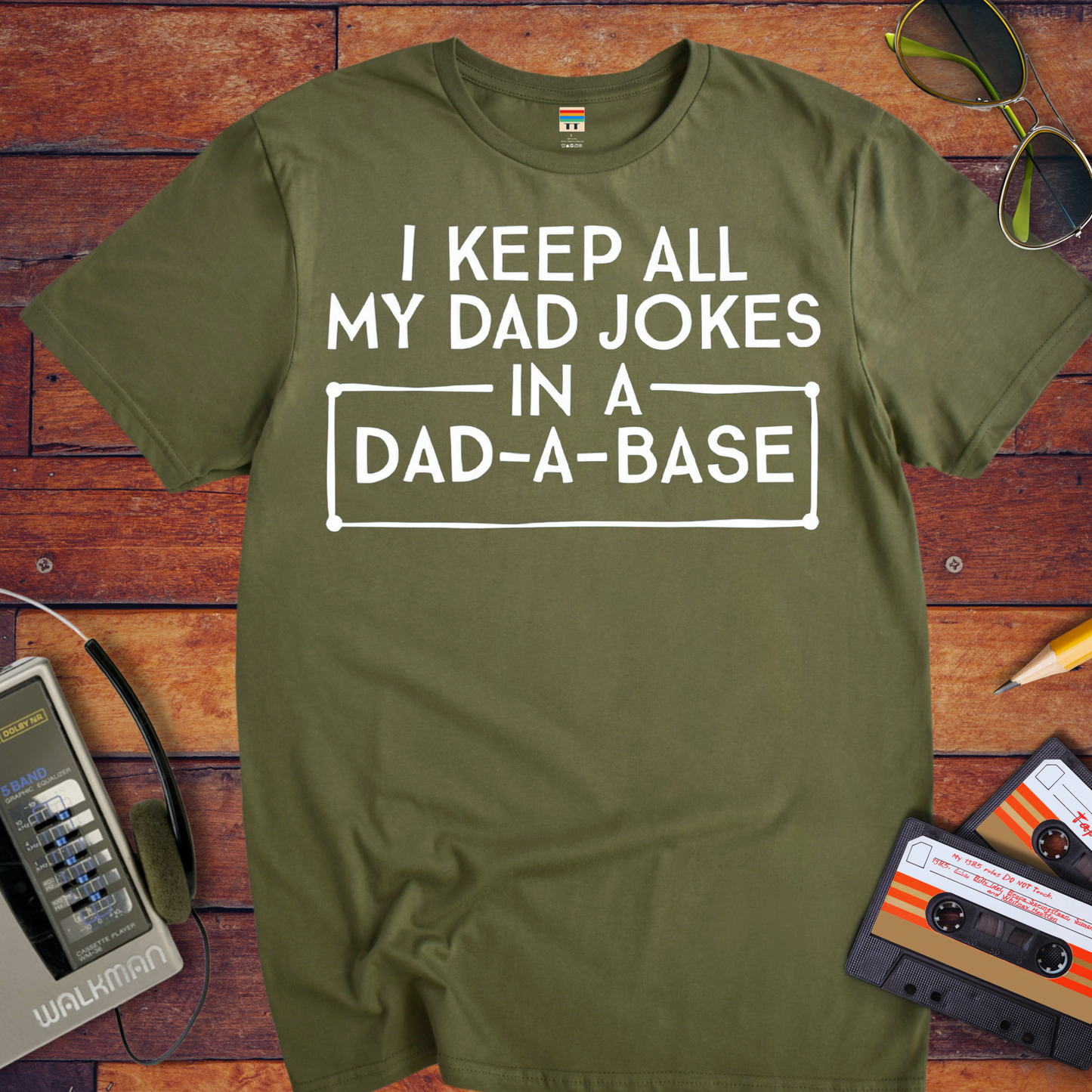 'I keep all my dad jokes' Funny T-Shirt