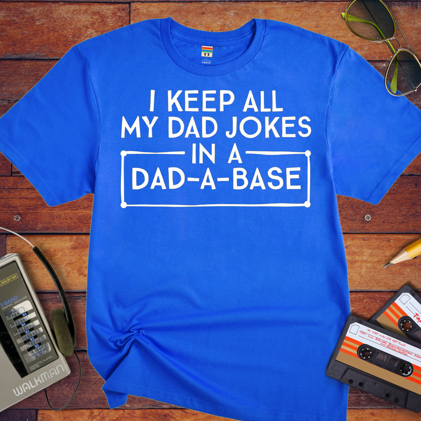 'I keep all my dad jokes' Funny T-Shirt
