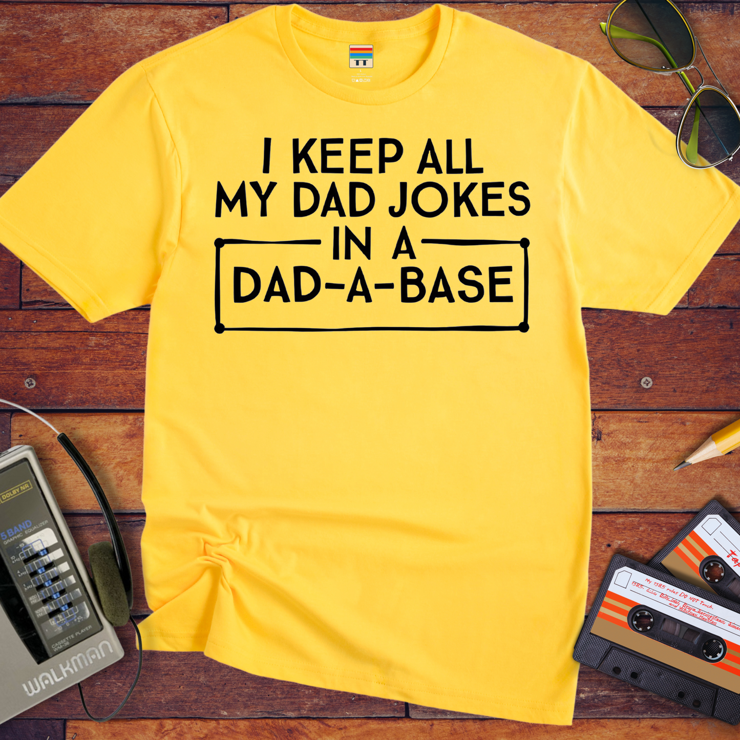 'I keep all my dad jokes' Funny T-Shirt