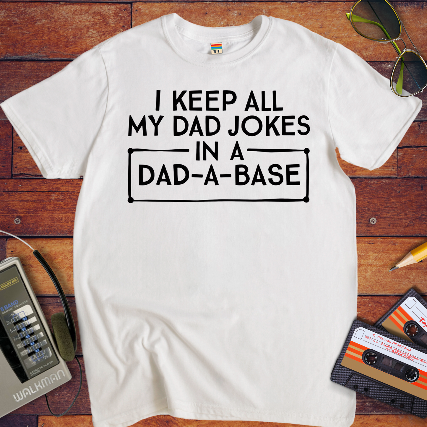 'I keep all my dad jokes' Funny T-Shirt