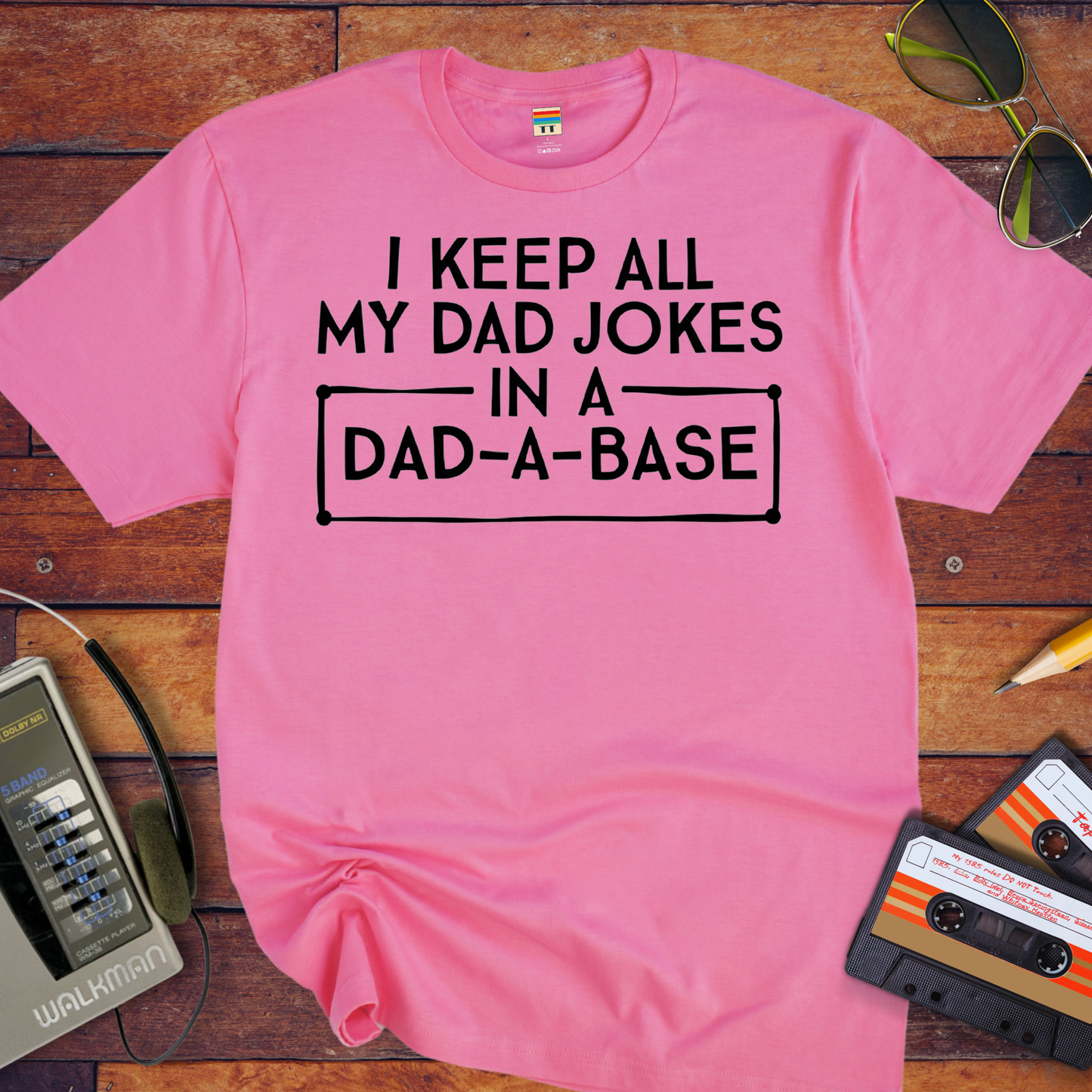 'I keep all my dad jokes' Funny T-Shirt