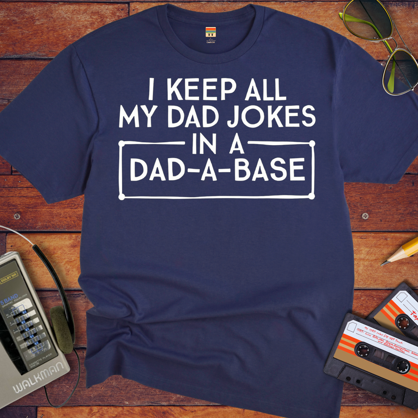 'I keep all my dad jokes' Funny T-Shirt