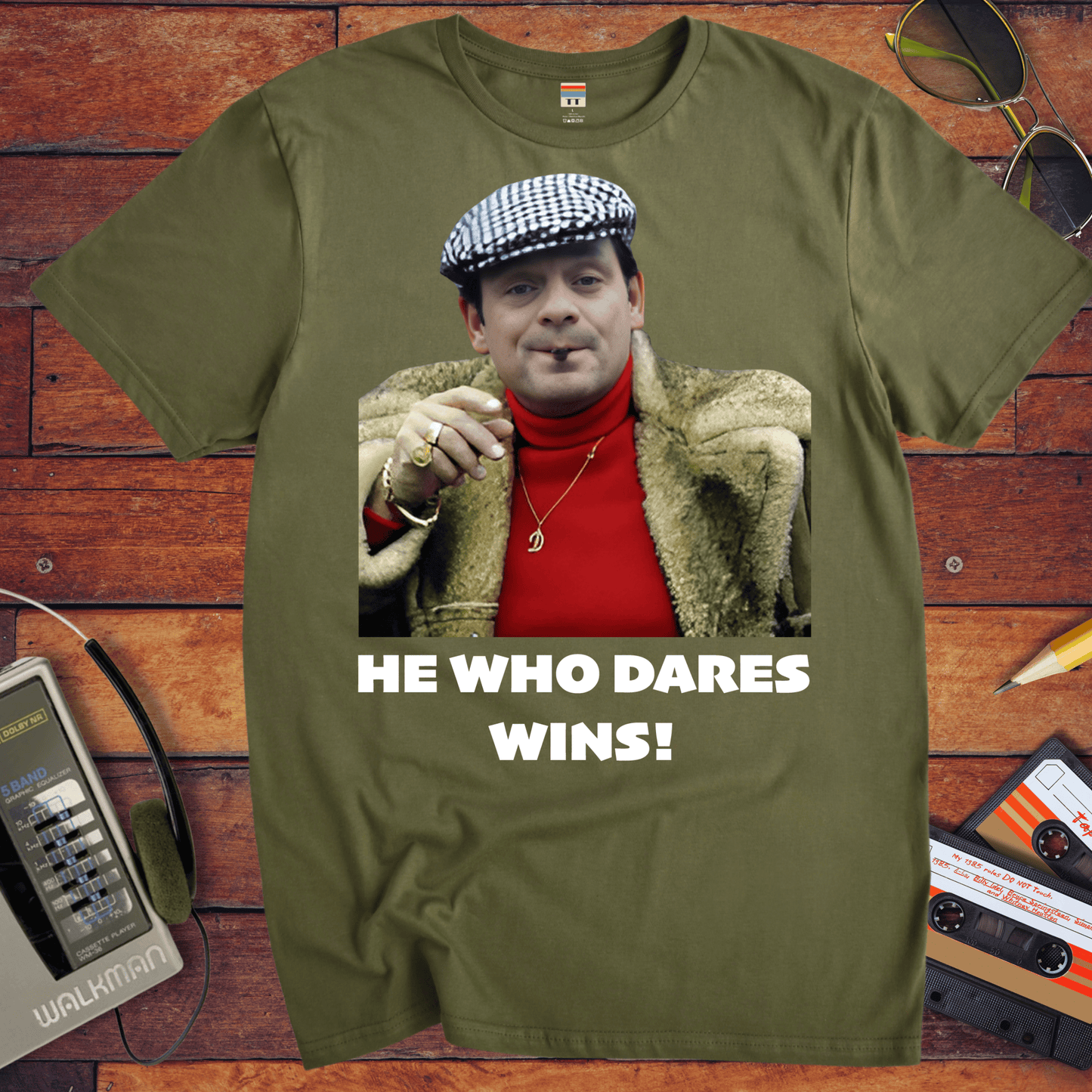'HE WHO DARES WINS!' Funny T-Shirt