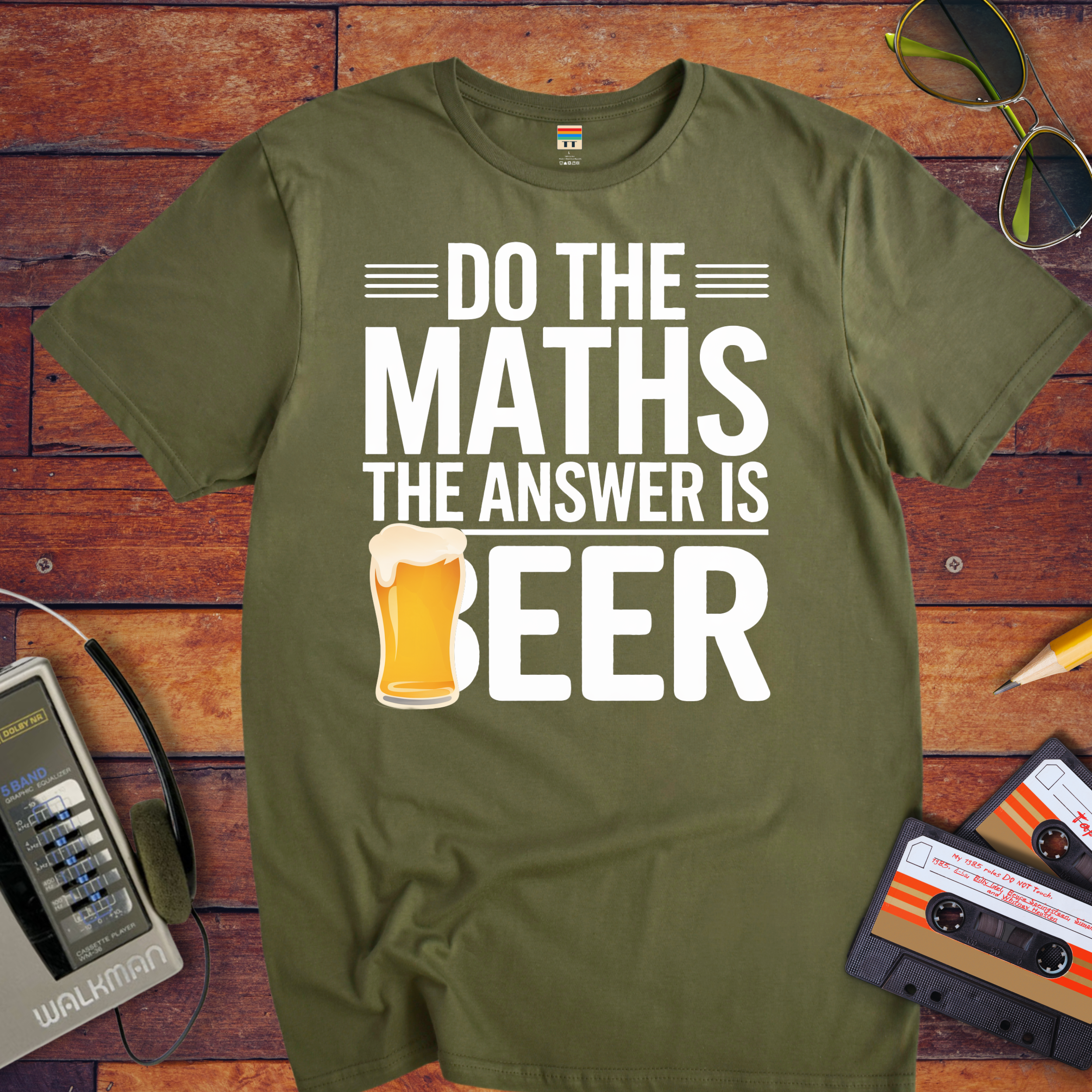 "Do the maths the answer is beer" T-Shirt