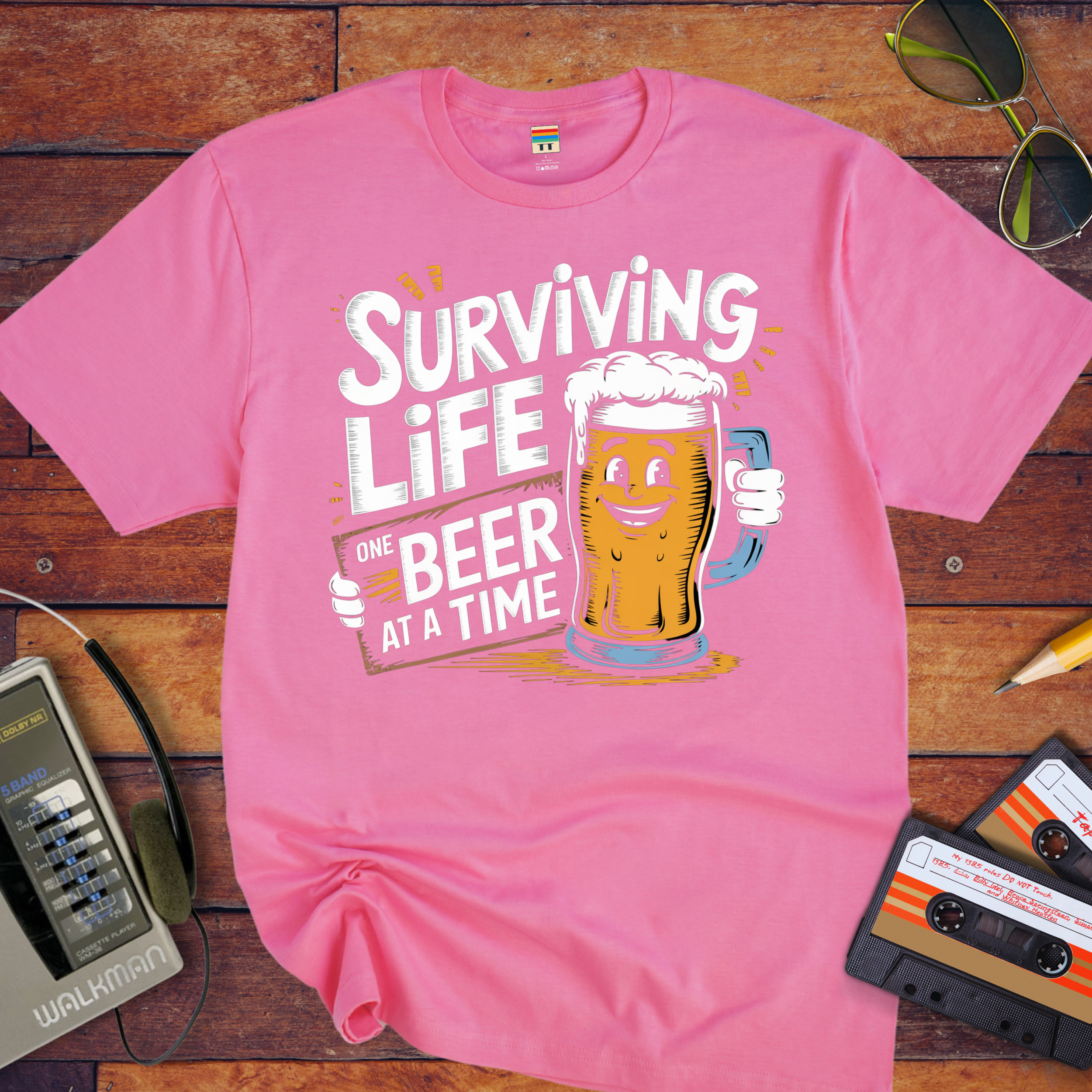 "Surviving life one beer at a time" T-Shirt