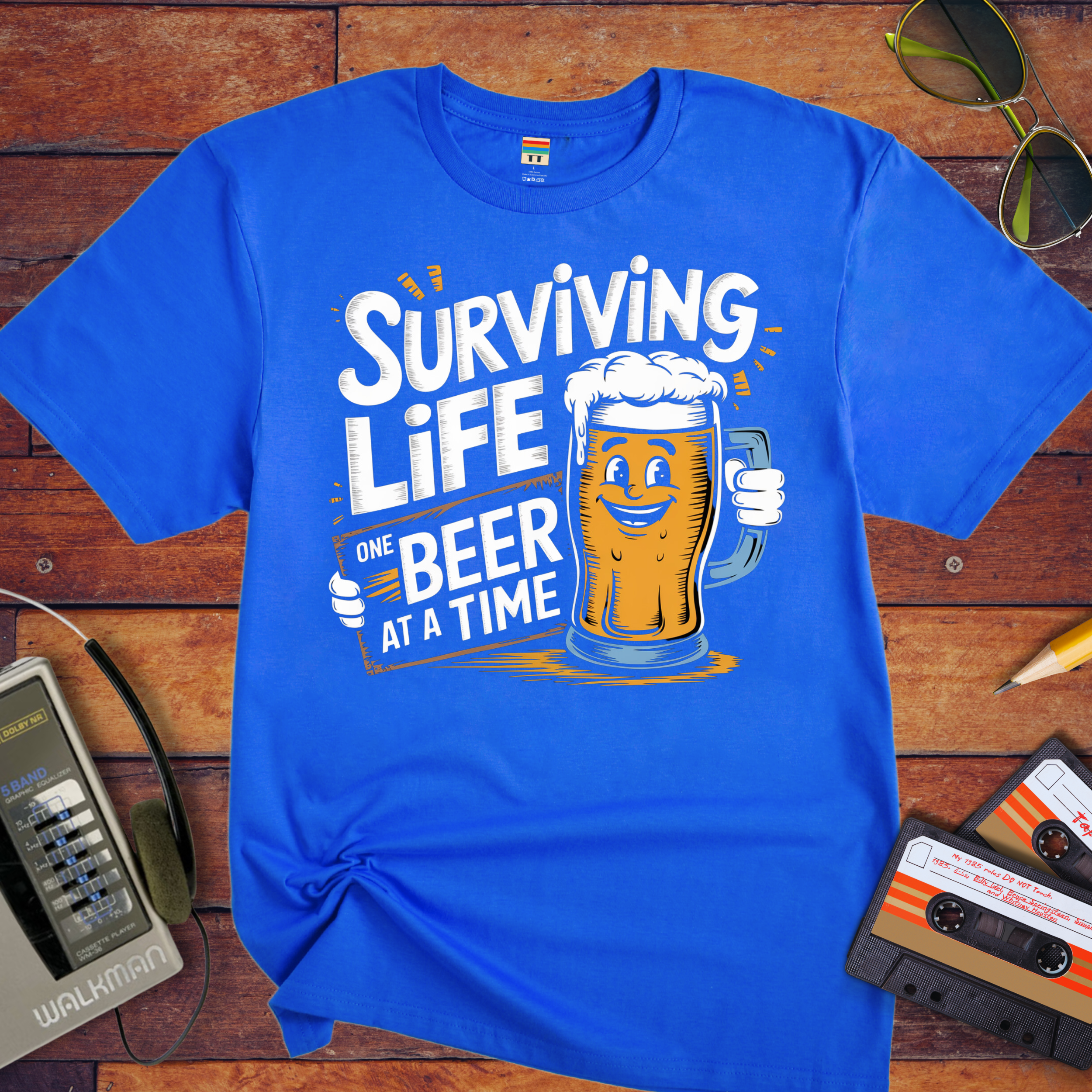 "Surviving life one beer at a time" T-Shirt