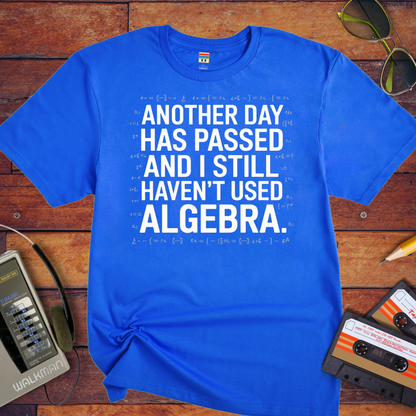 "Another days past that I still haven't used algebra" T-Shirt