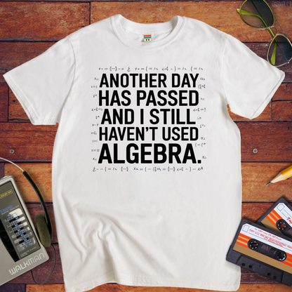 "Another days past that I still haven't used algebra" T-Shirt