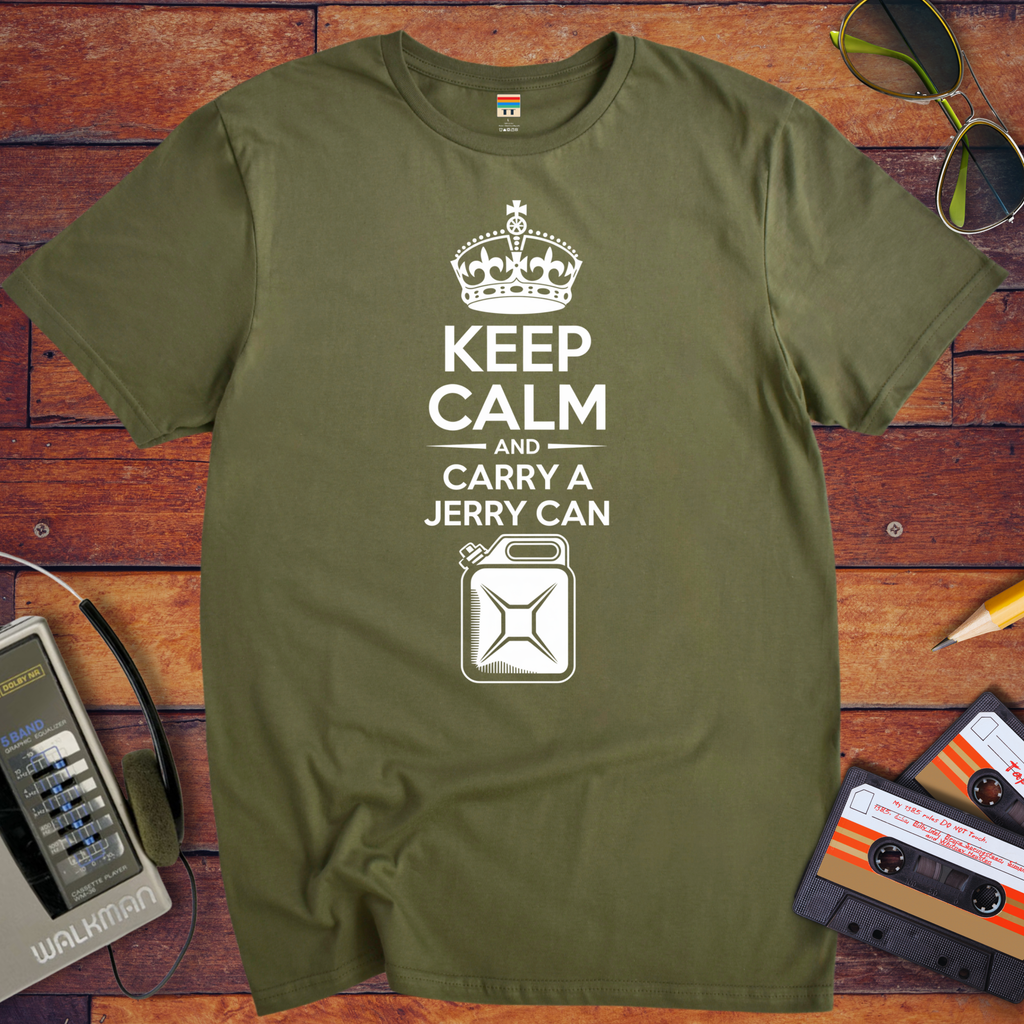 'Keep Calm and Carry a Jerry Can' Funny T-Shirt