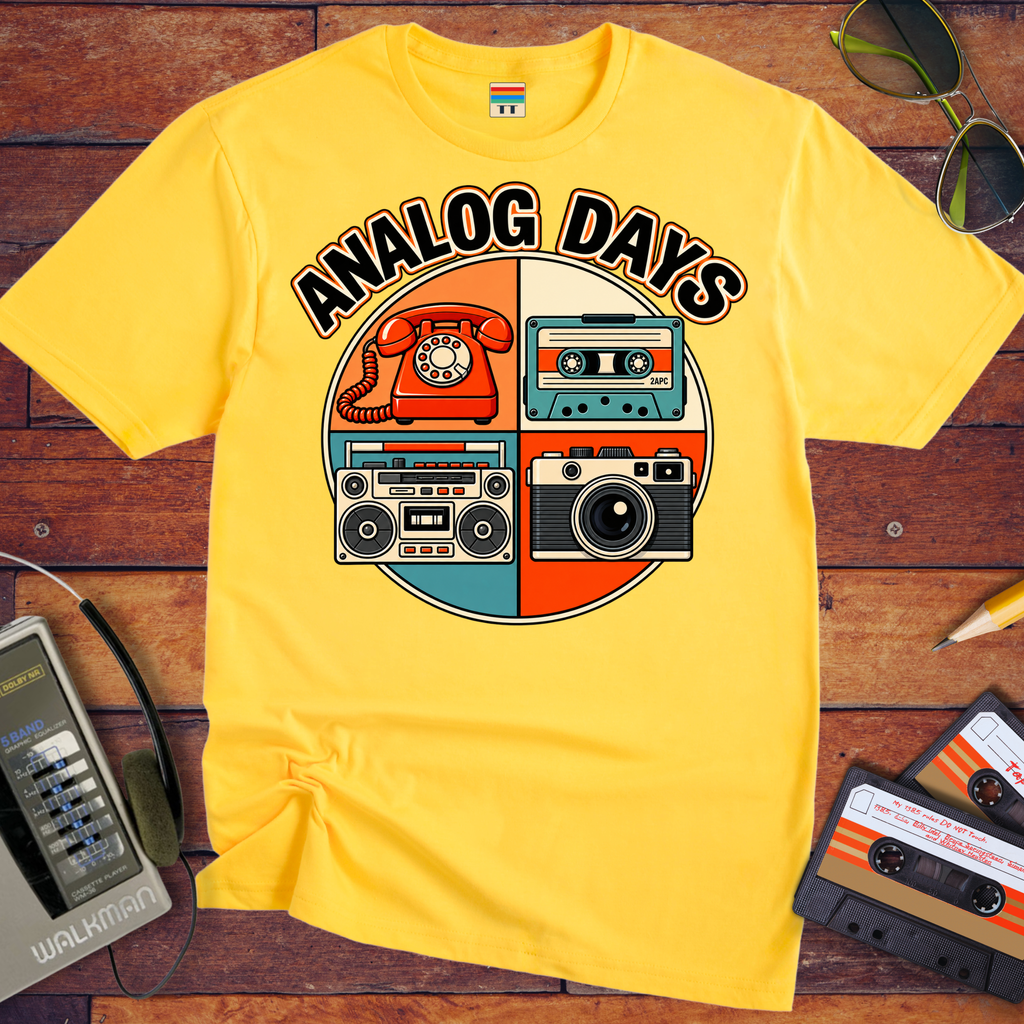 'Analog Days' Funny T-Shirts