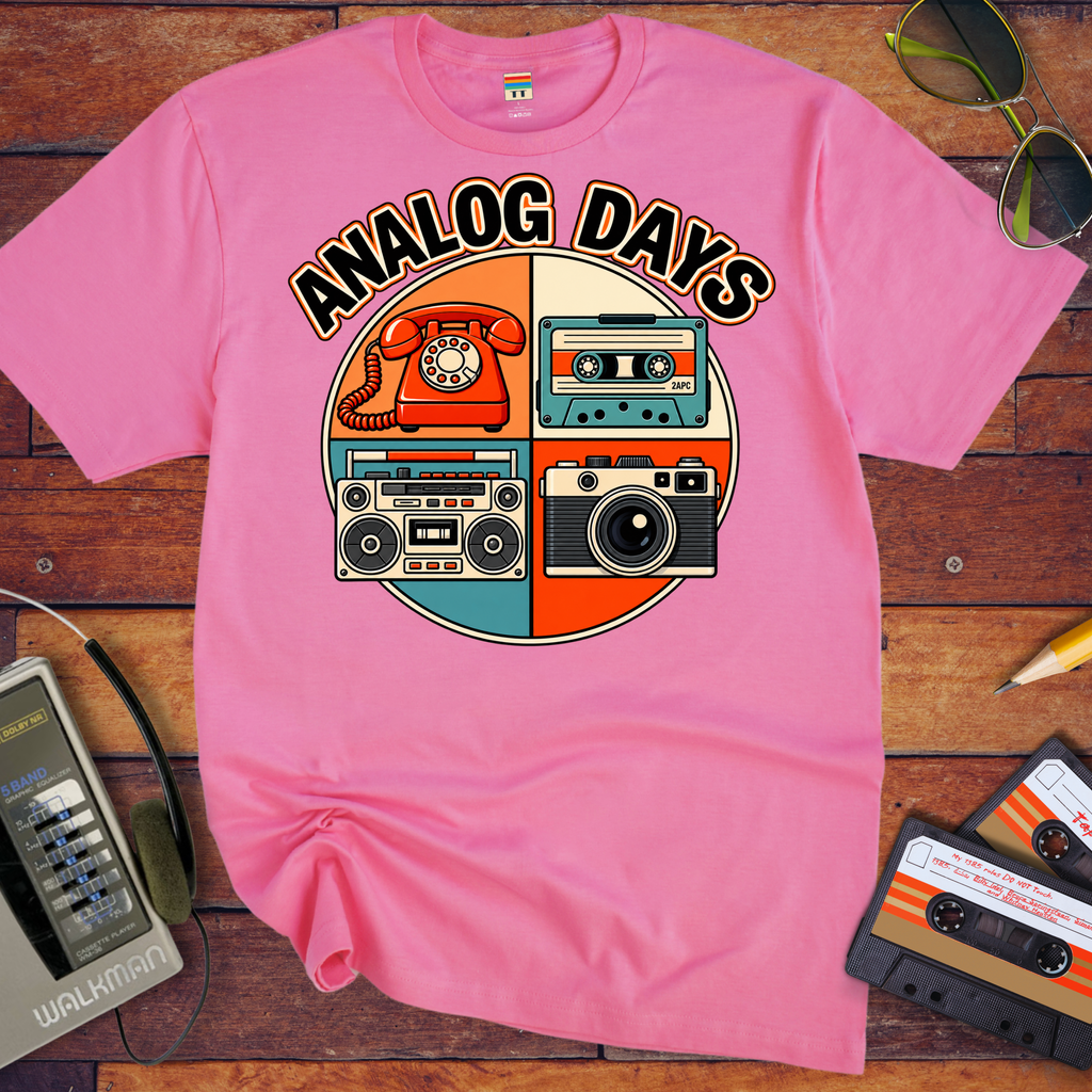 'Analog Days' Funny T-Shirts
