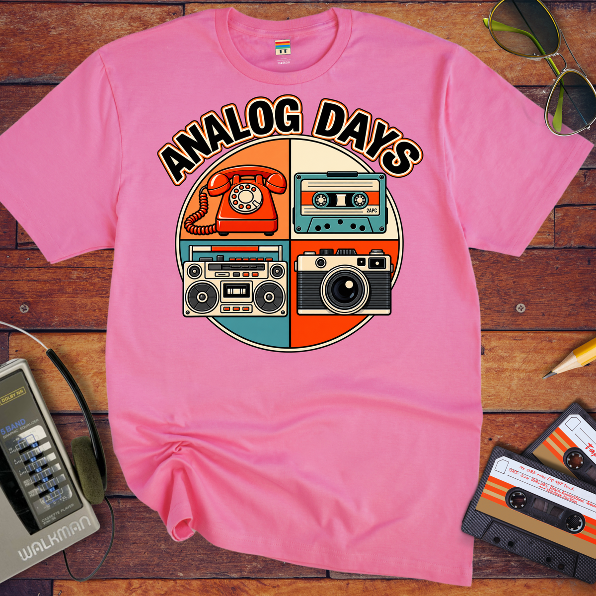 'Analog Days' Funny T-Shirts