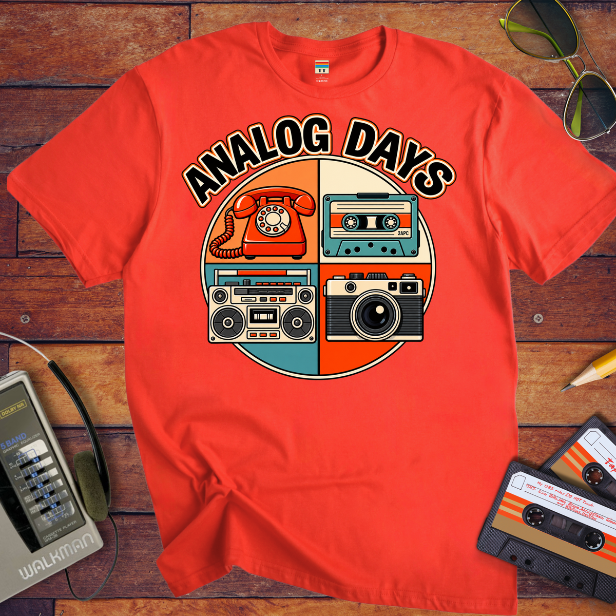 'Analog Days' Funny T-Shirts