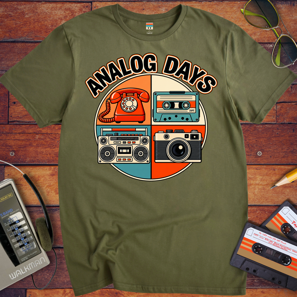 'Analog Days' Funny T-Shirts