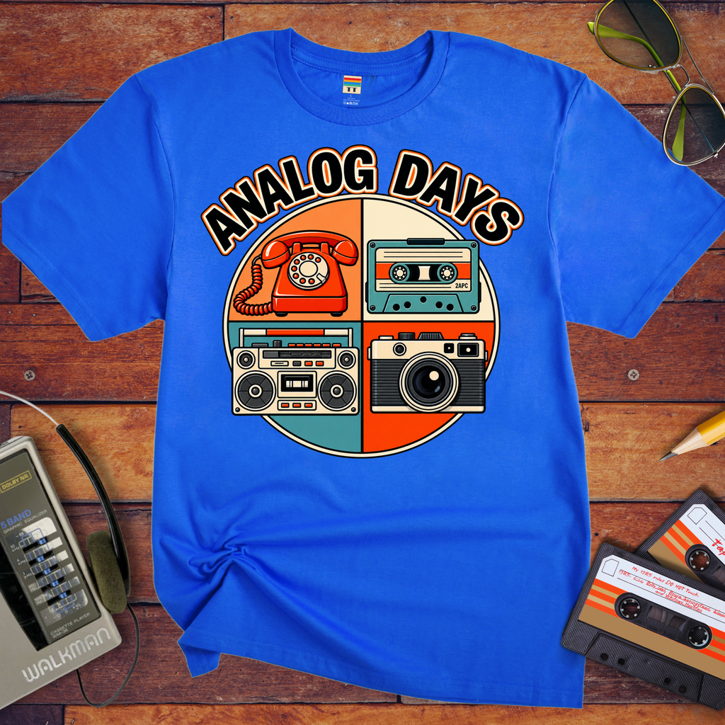 'Analog Days' Funny T-Shirts