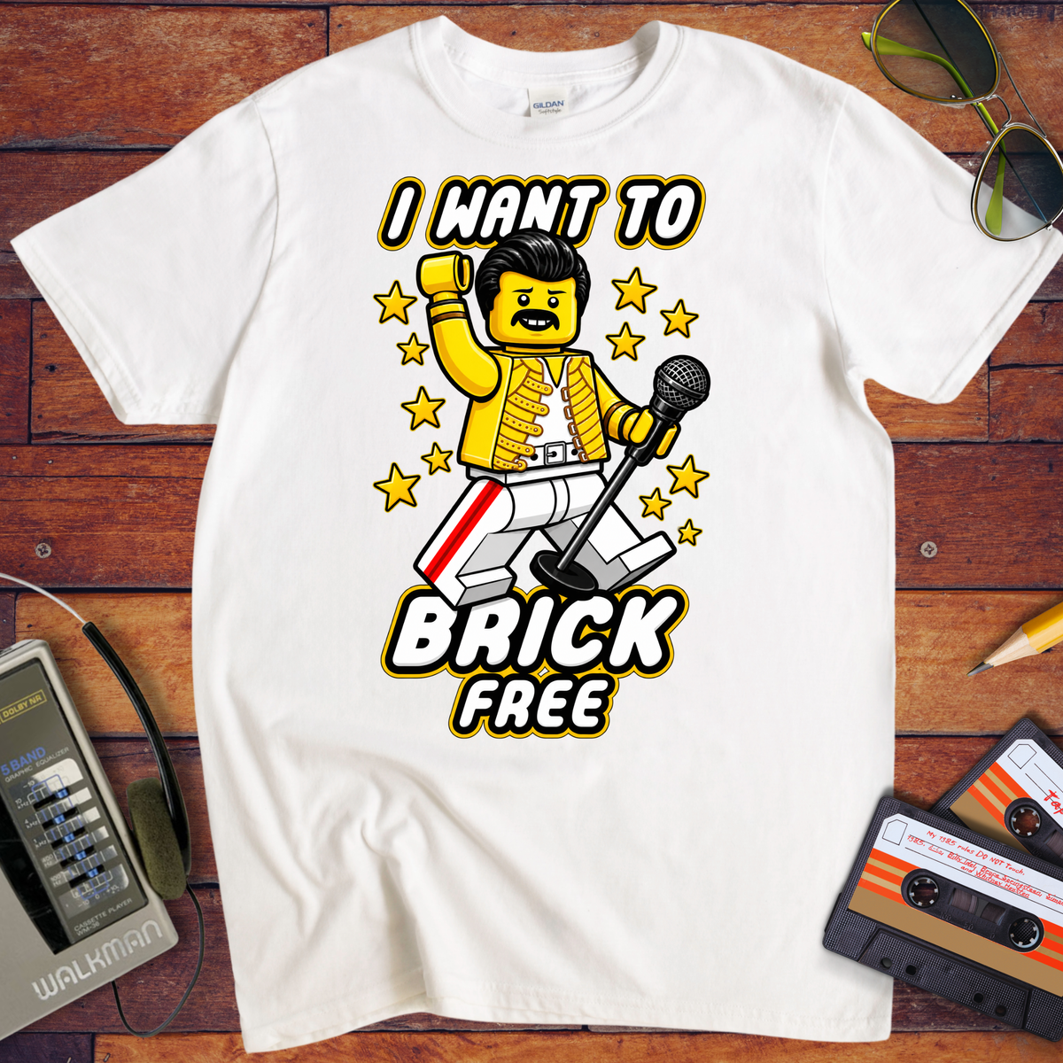 'I WANT TO BRICK FREE' Funny T-Shirts