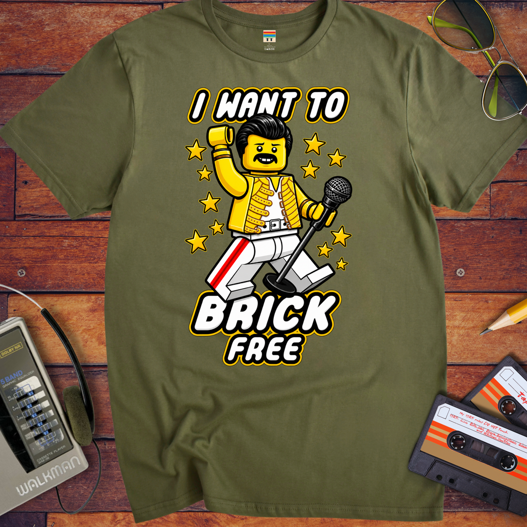 'I WANT TO BRICK FREE' Funny T-Shirts