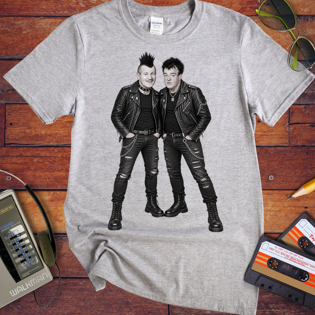 'Abbott & Costello old-school punks' Funny T-Shirts