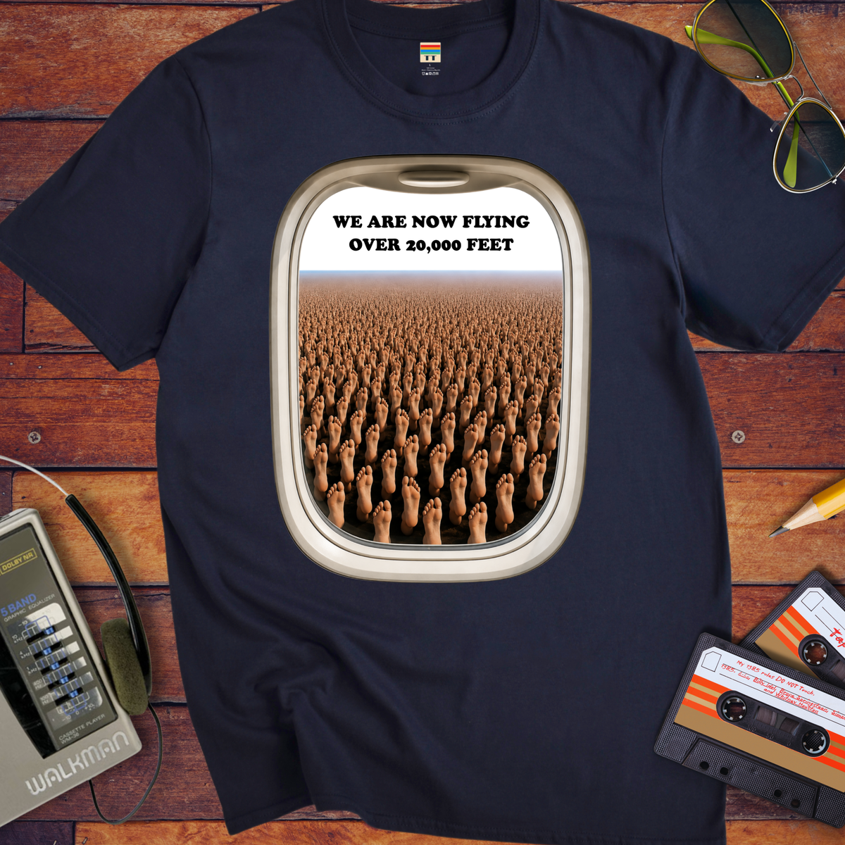 'We are now flying over 20,000 Feet' Funny T-Shirts