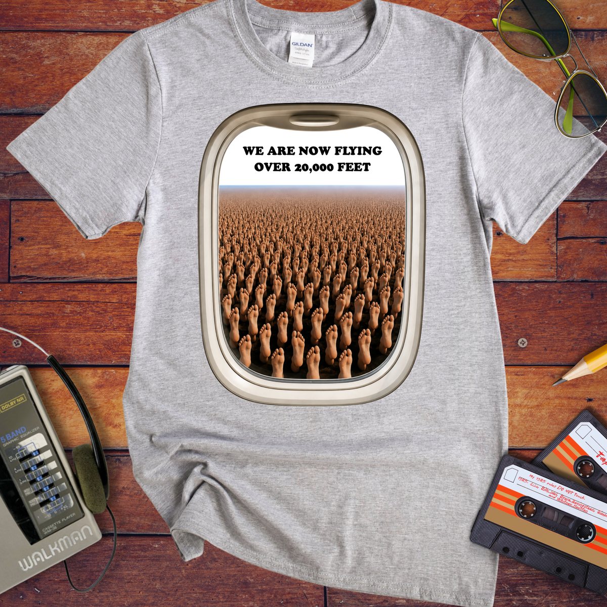 'We are now flying over 20,000 Feet' Funny T-Shirts