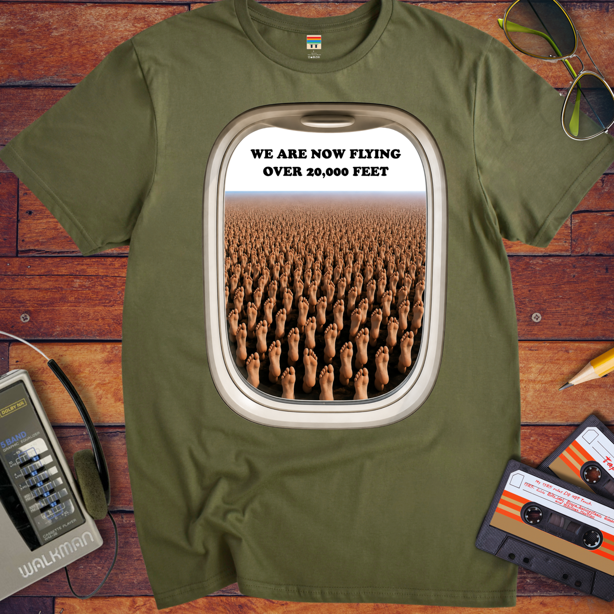 'We are now flying over 20,000 Feet' Funny T-Shirts
