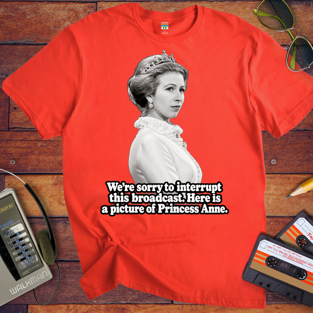 'We’re sorry to interrupt this broadcast. Here is a picture of Princess Anne' Funny T-Shirts