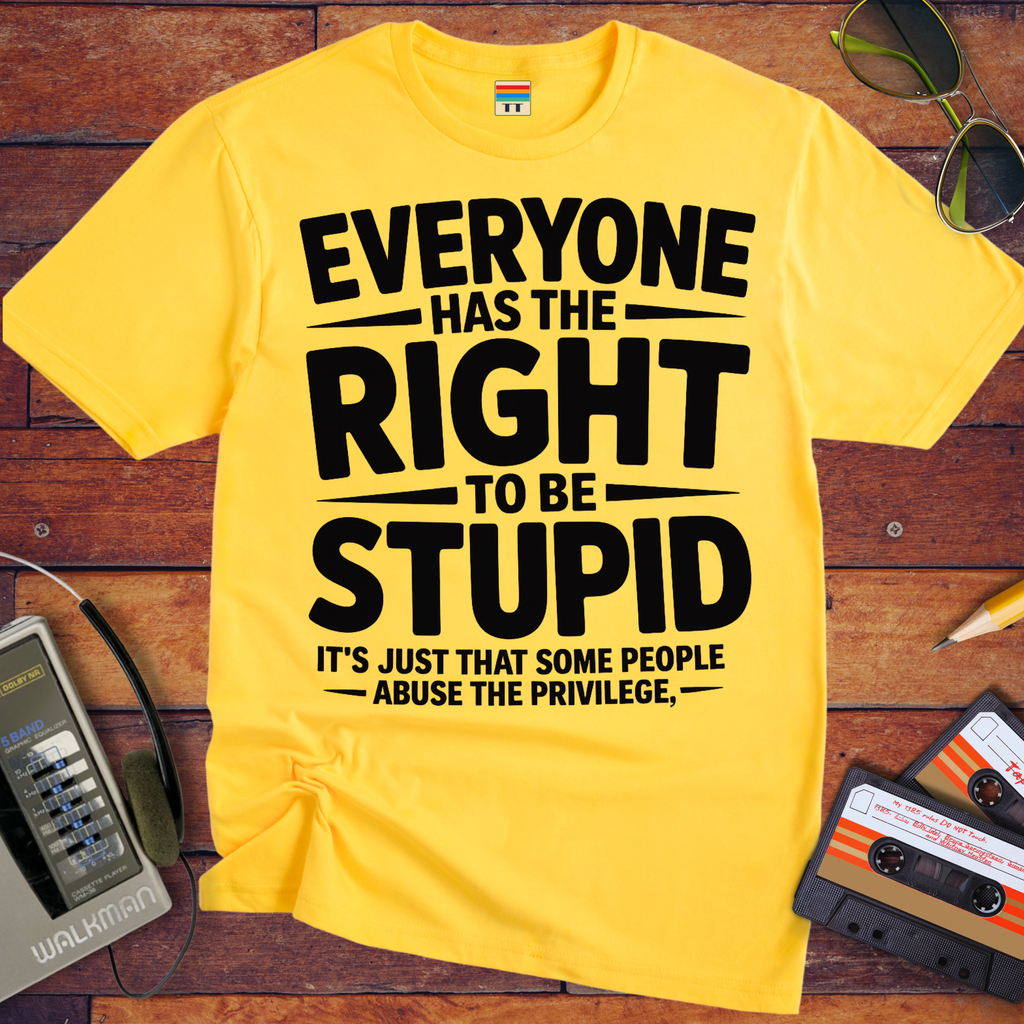 'Everyone Has The Right To Be Stupid' Funny T-Shirt