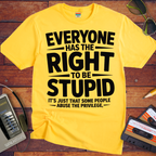 'Everyone Has The Right To Be Stupid' Funny T-Shirt