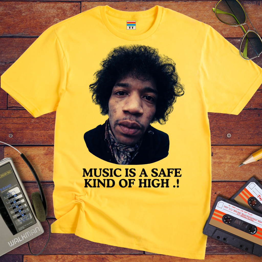 'Music is a safe kind of high' Funny T-Shirt