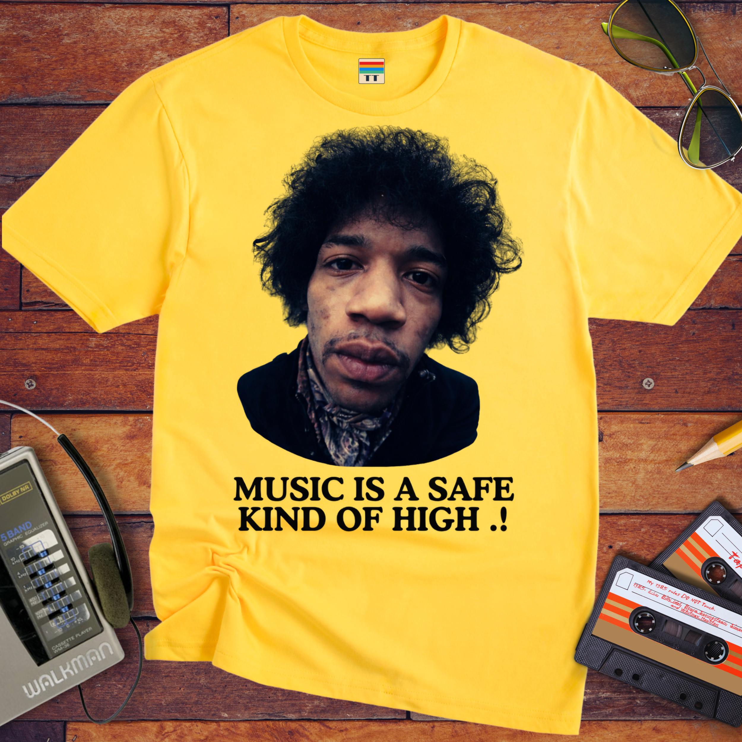 'Music is a safe kind of high' Funny T-Shirt