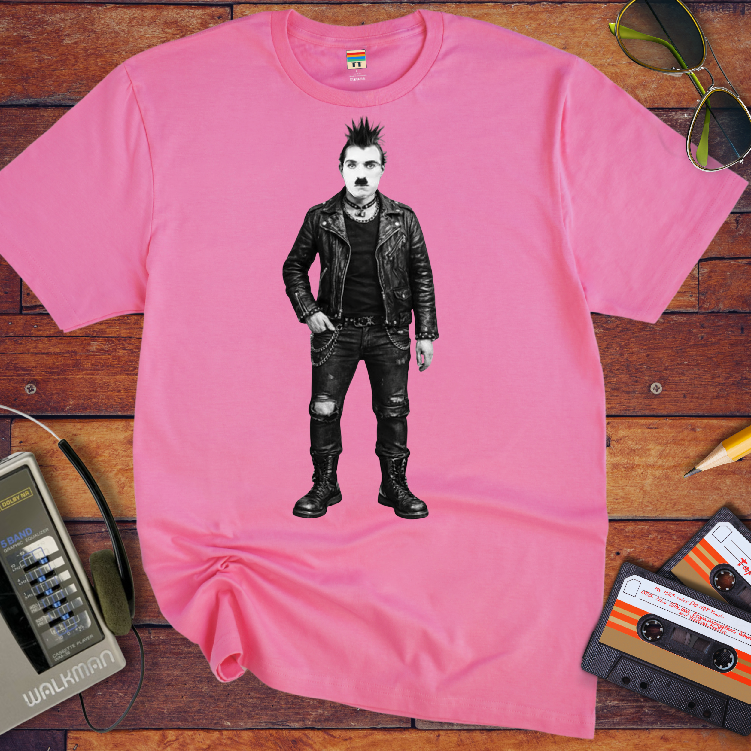 'Punk Chaplin Funny' Funny T-Shirt