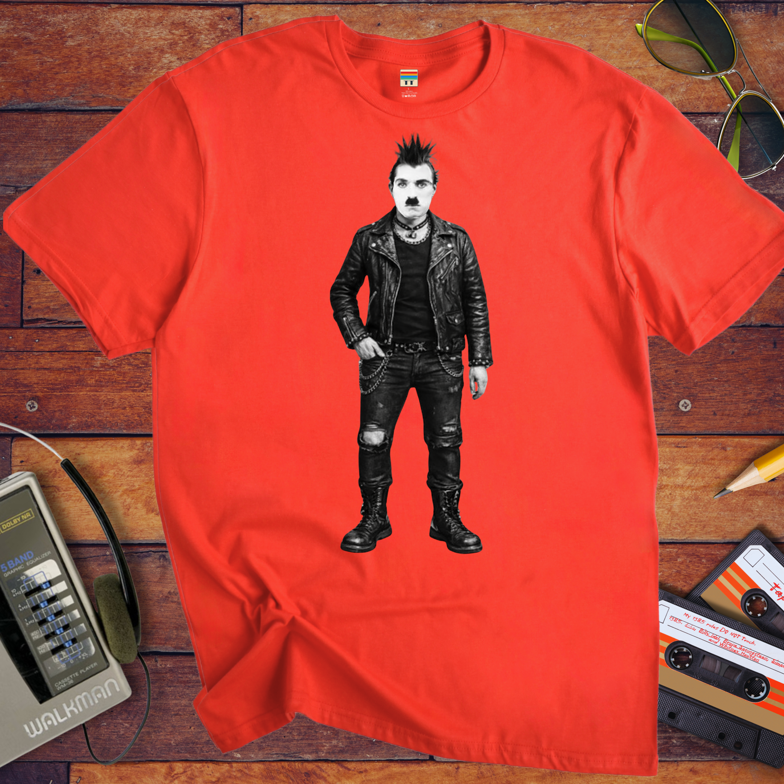 'Punk Chaplin Funny' Funny T-Shirt