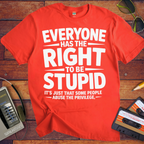 'Everyone Has The Right To Be Stupid' Funny T-Shirt
