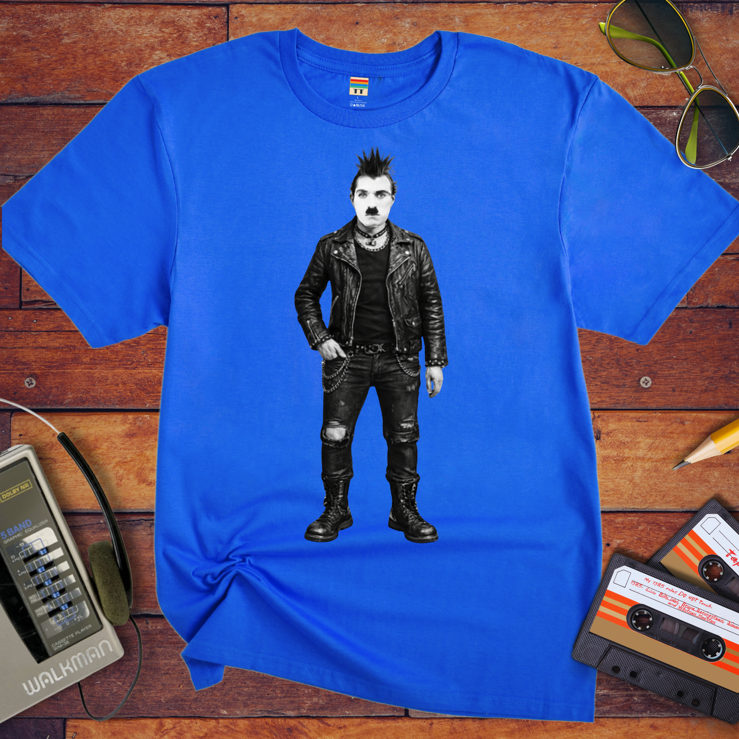 'Punk Chaplin Funny' Funny T-Shirt