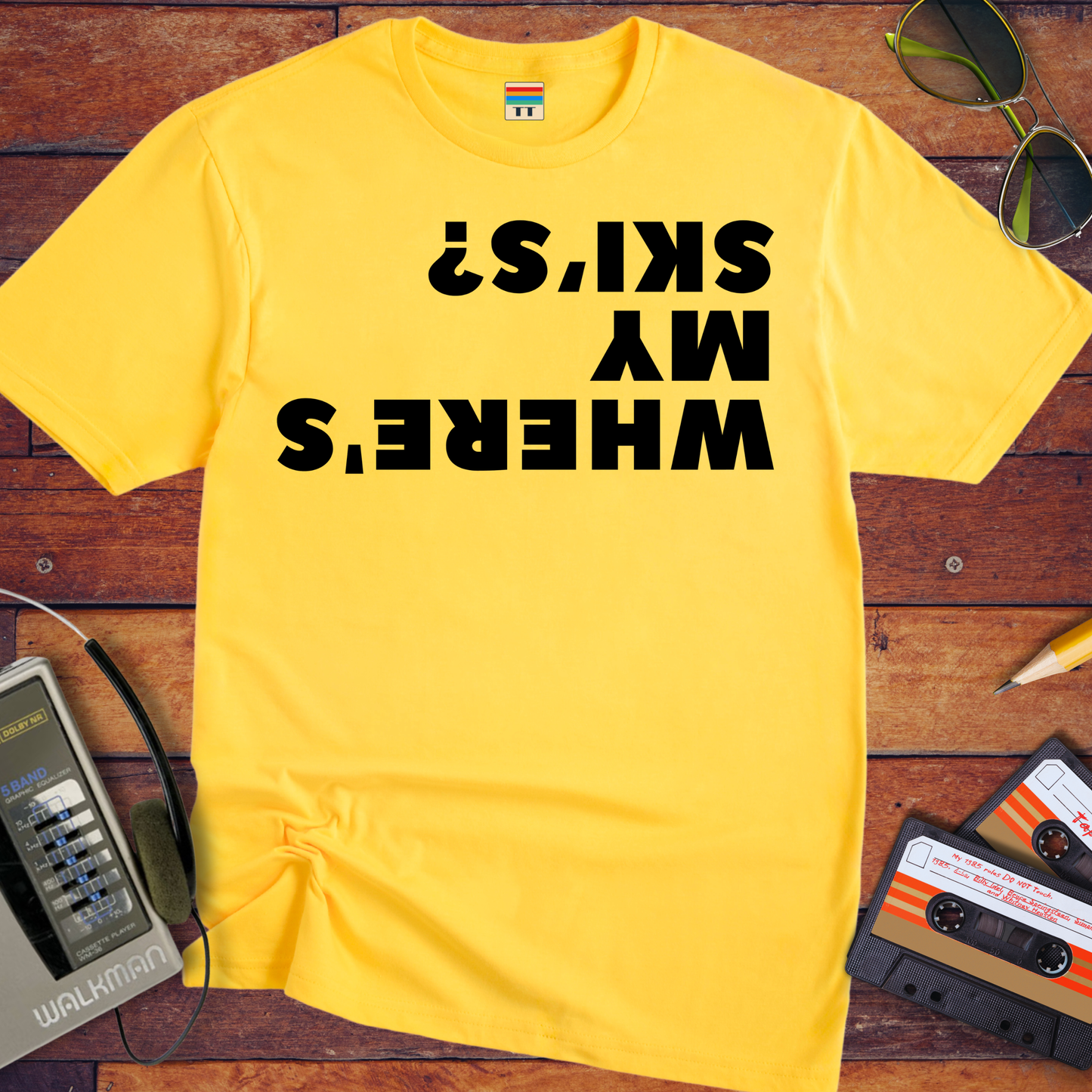 'Where's My Ski's' Funny T-Shirt