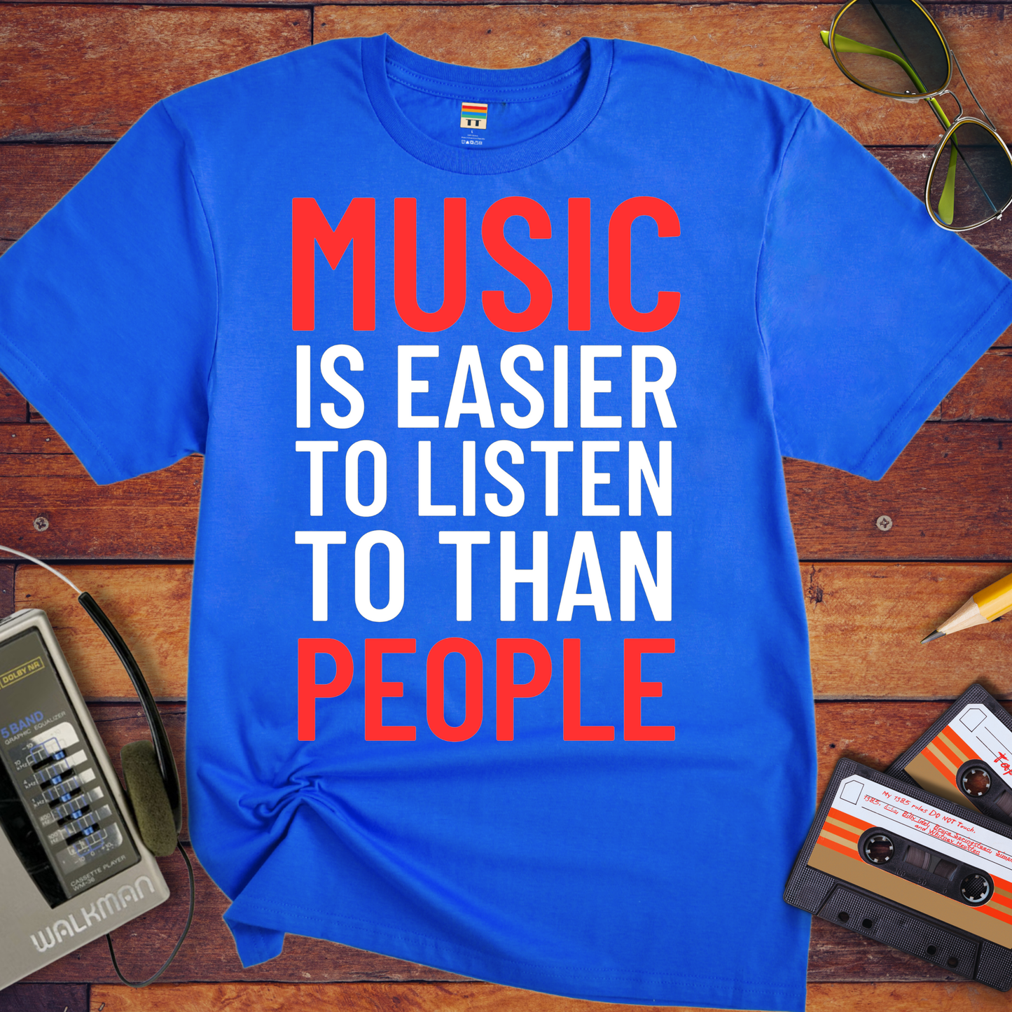 'Music is Easier' Funny T-Shirt
