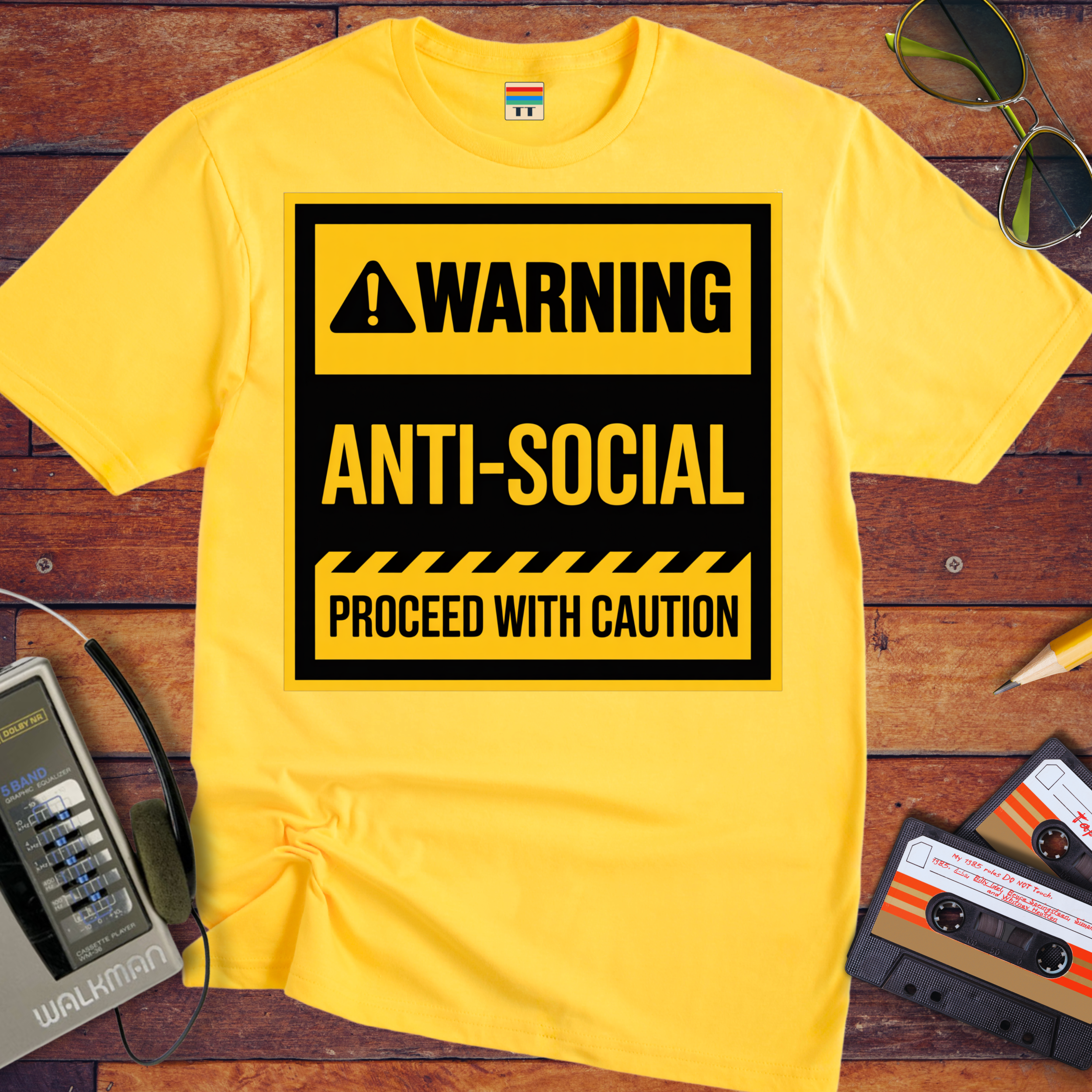 'Warning Anti-Social' Funny T-Shirt