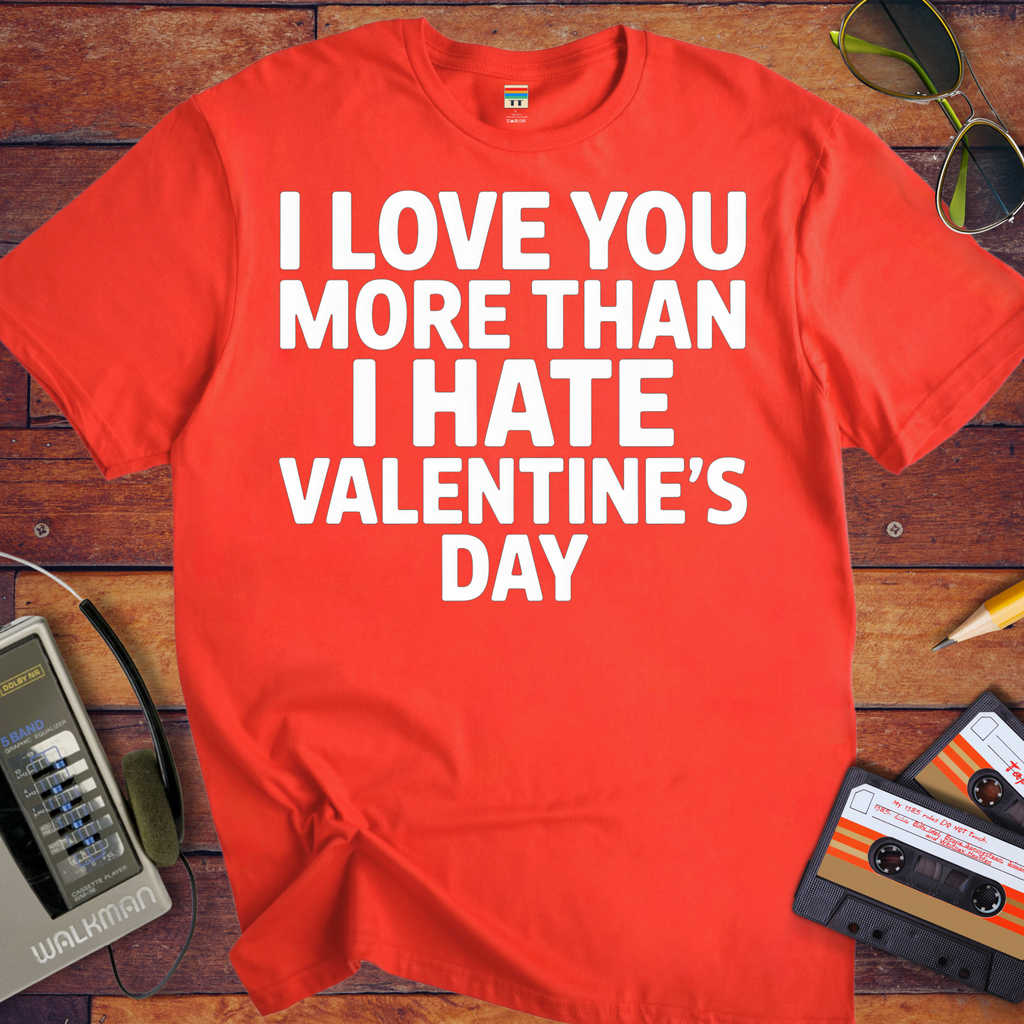 'I Love Tou More Than I Hate Valentine's Day'  Funny T-Shirt