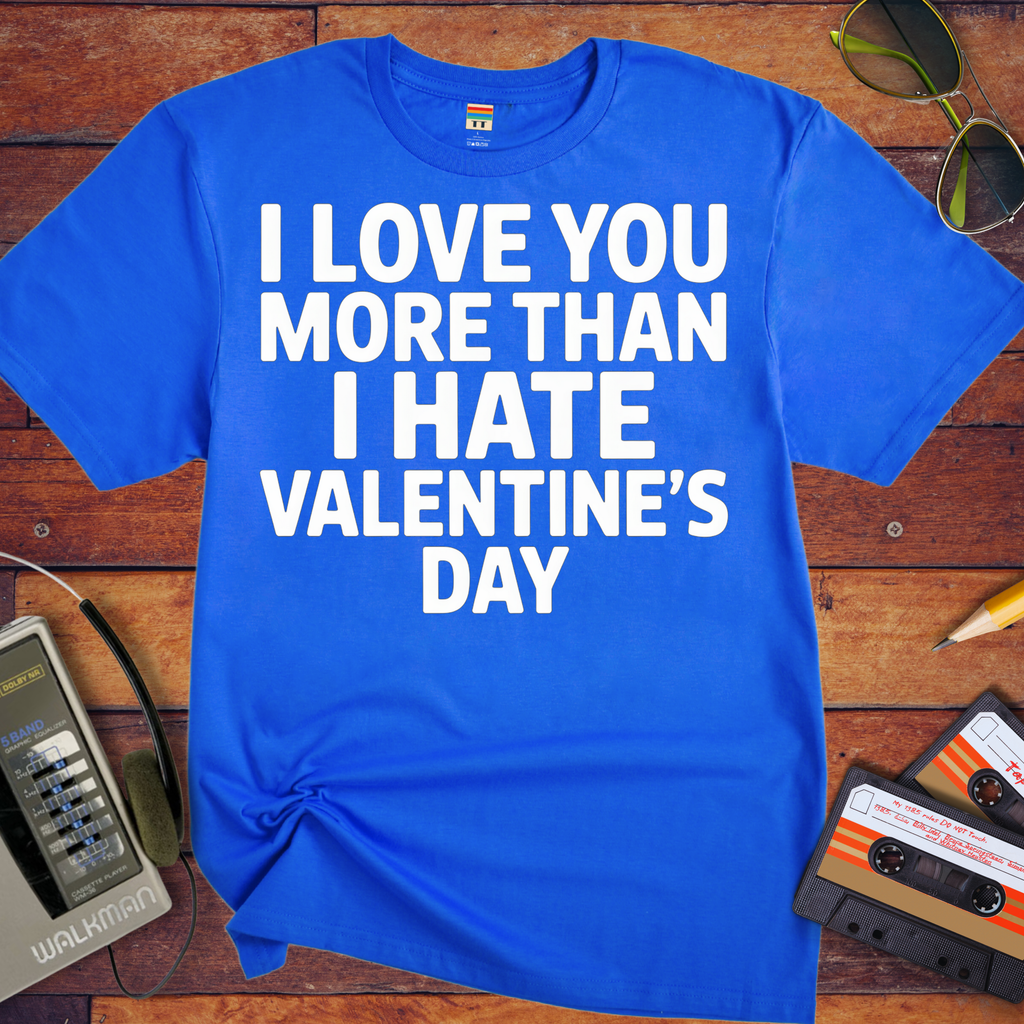 'I Love Tou More Than I Hate Valentine's Day'  Funny T-Shirt