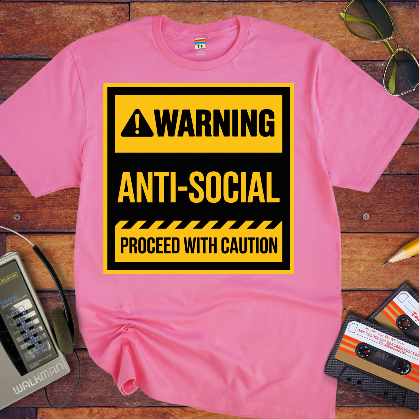 'Warning Anti-Social' Funny T-Shirt