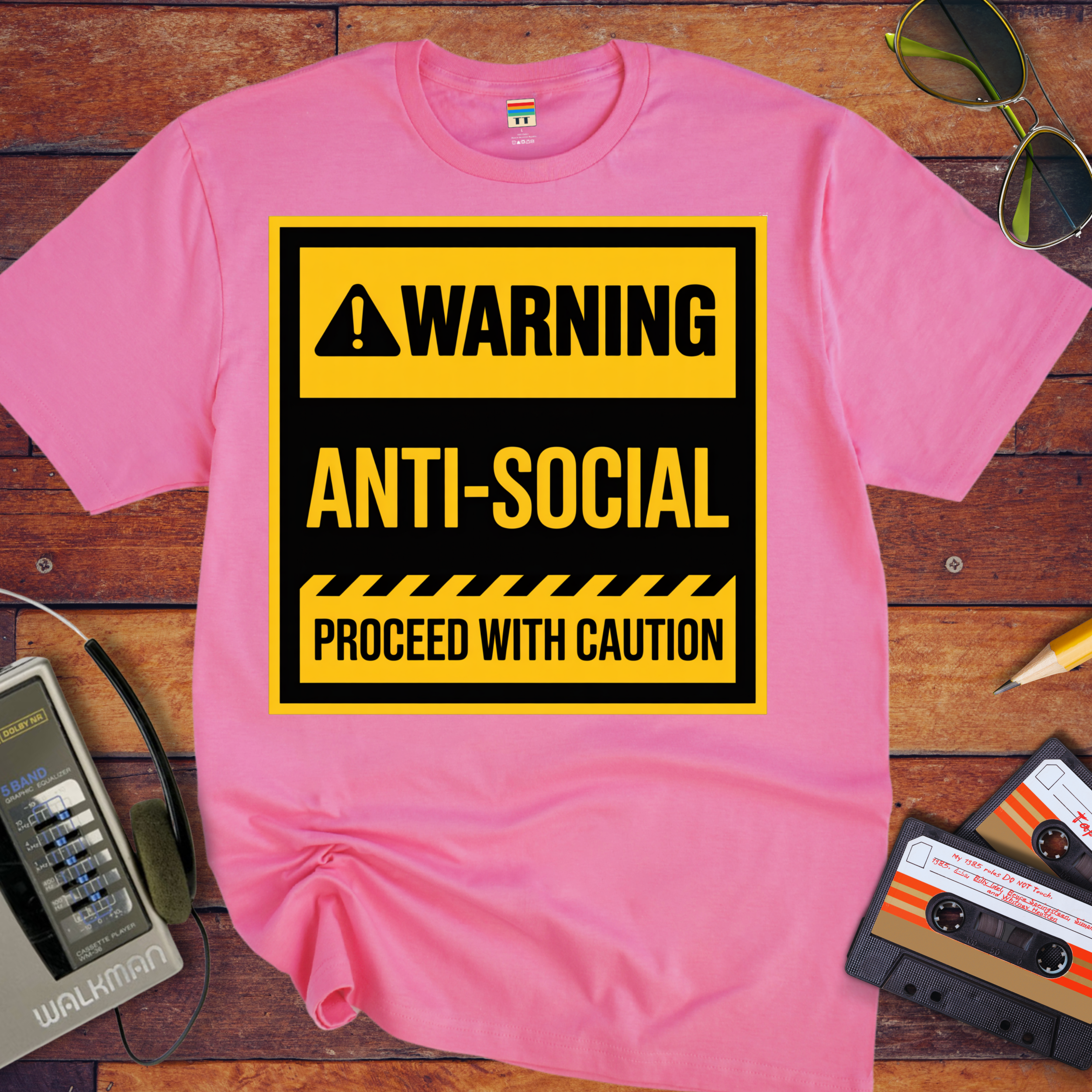 'Warning Anti-Social' Funny T-Shirt