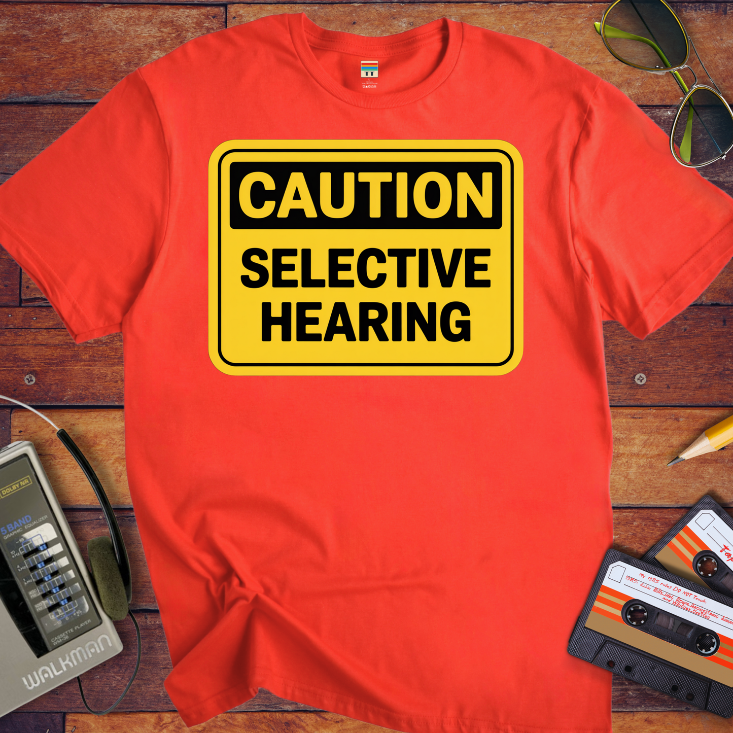 'Caution Selective Hearing' Funny T-Shirt
