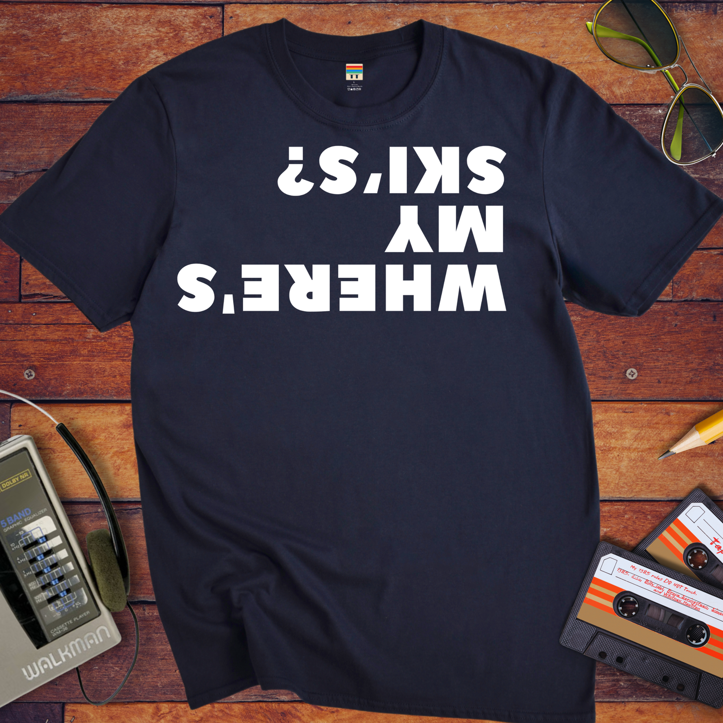 'Where's My Ski's' Funny T-Shirt