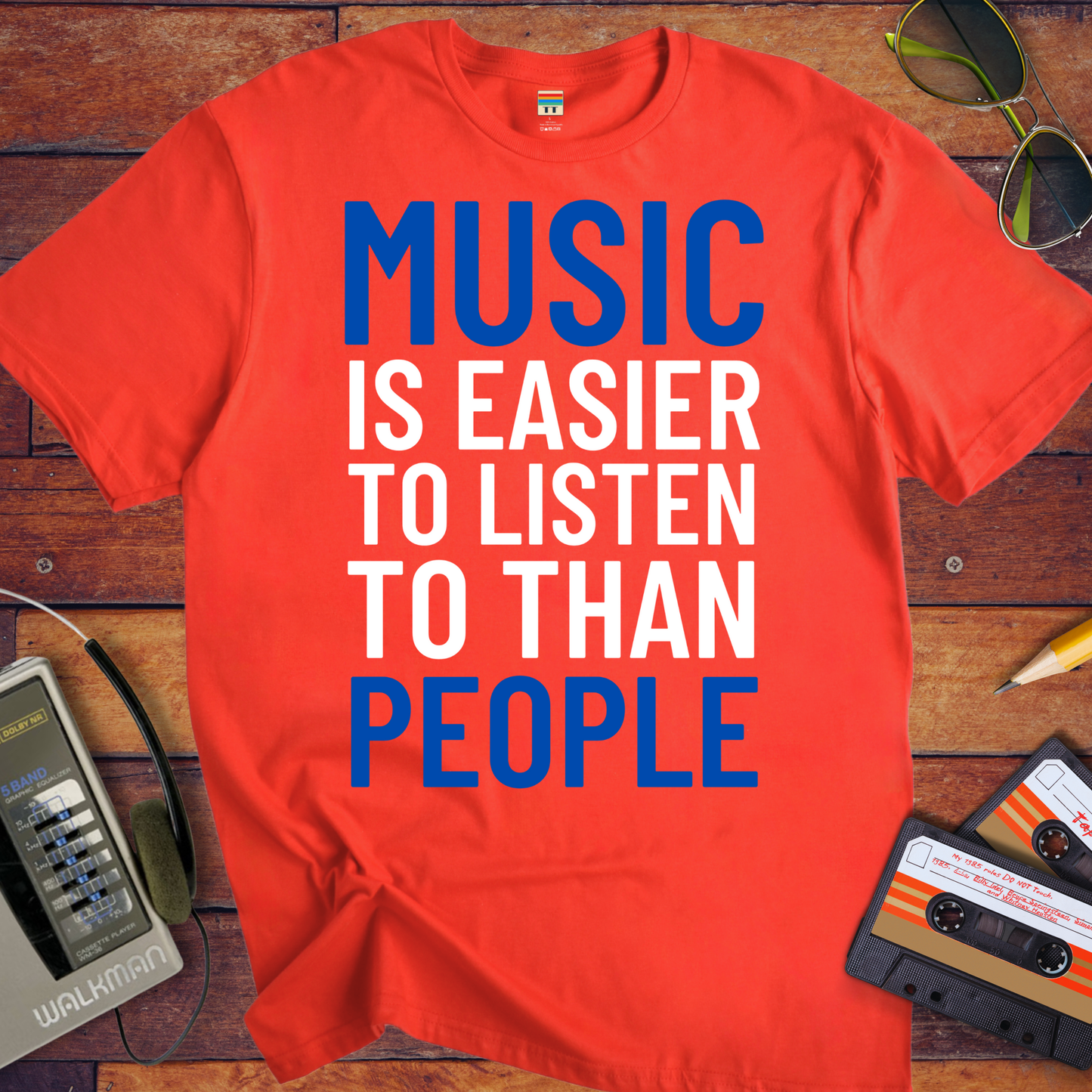 'Music is Easier' Funny T-Shirt