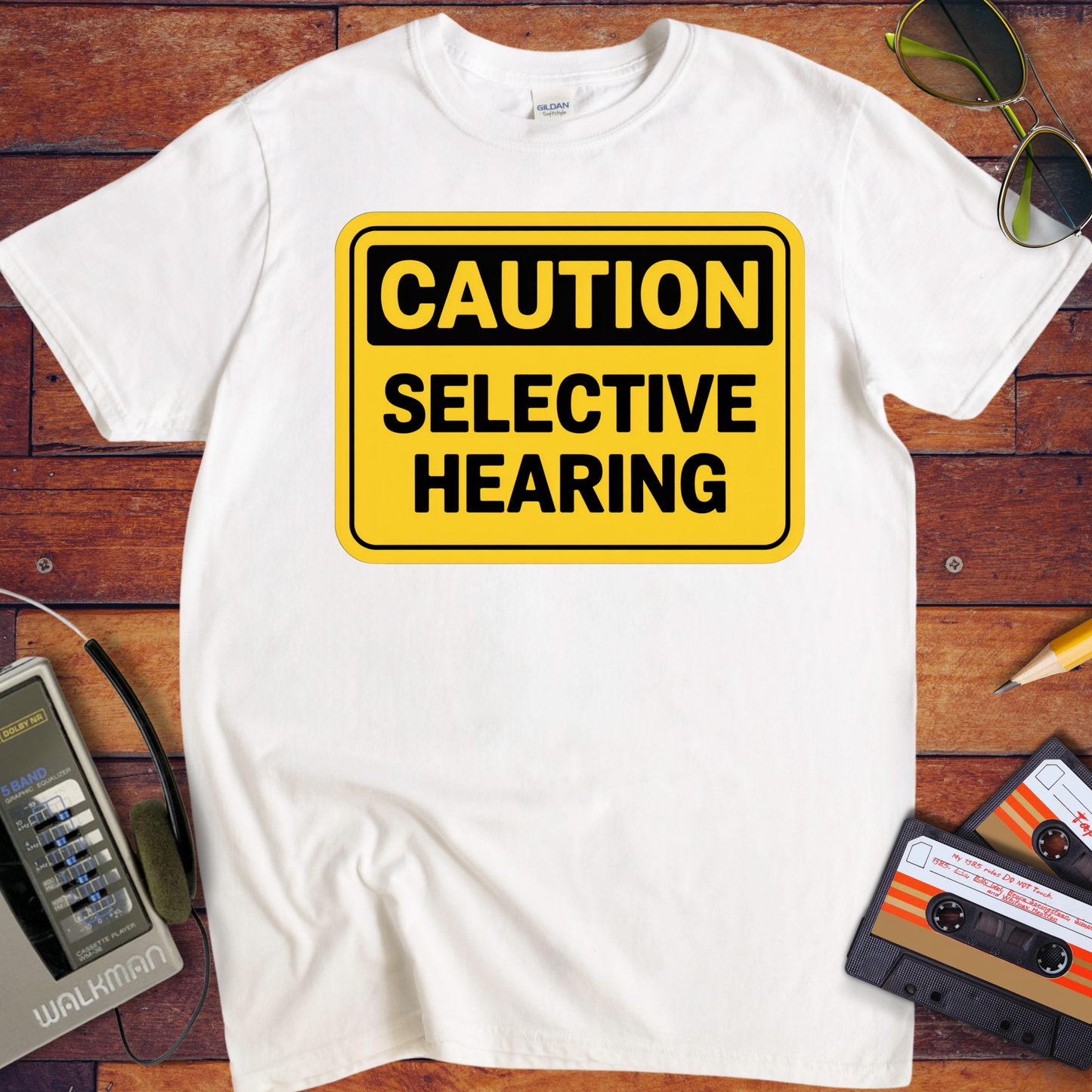 'Caution Selective Hearing' Funny T-Shirt