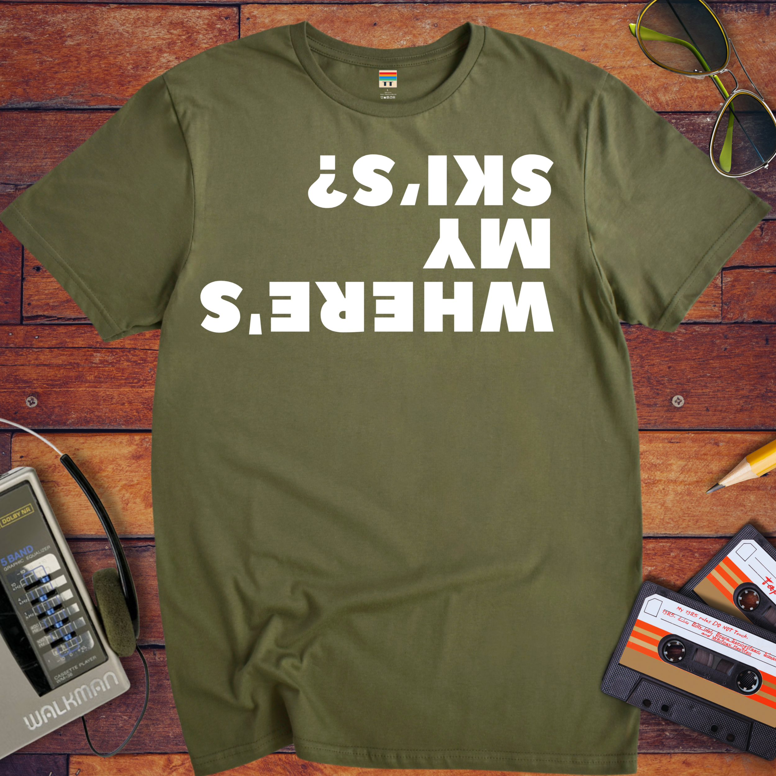 'Where's My Ski's' Funny T-Shirt