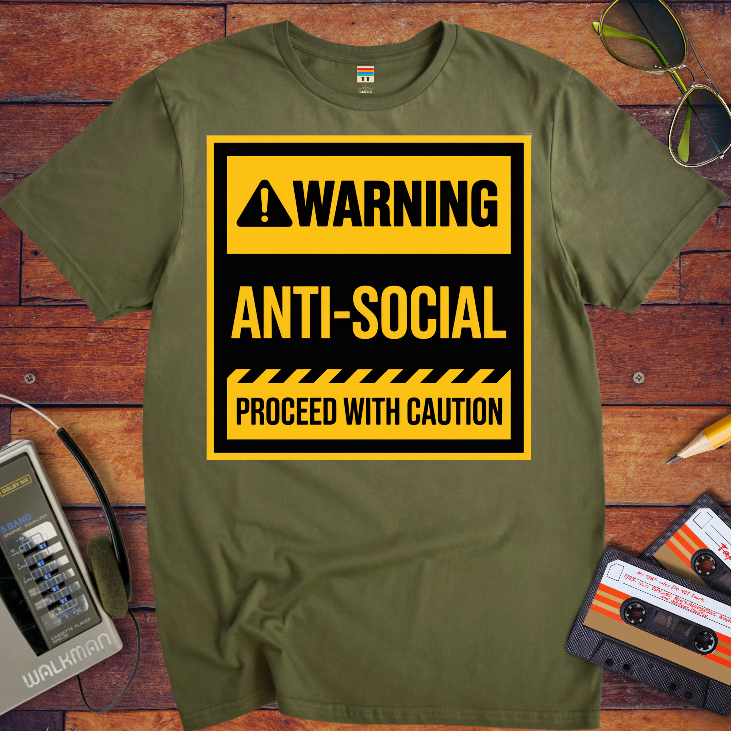 'Warning Anti-Social' Funny T-Shirt